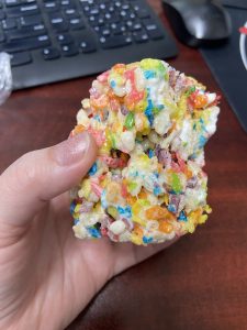 Rice Krispies with Fruity Pebbles