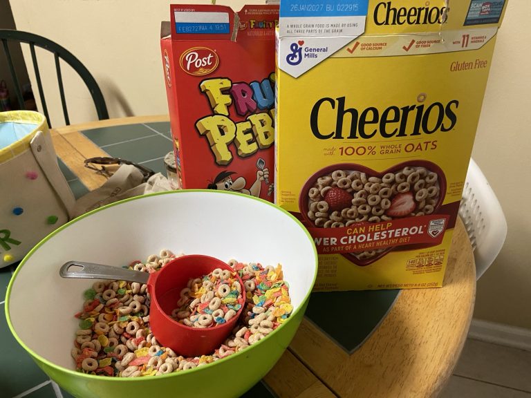 Cheerios and Fruity Pebbles